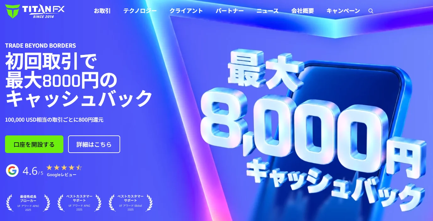 おすすめの海外FX業者Titan FXの公式サイト
