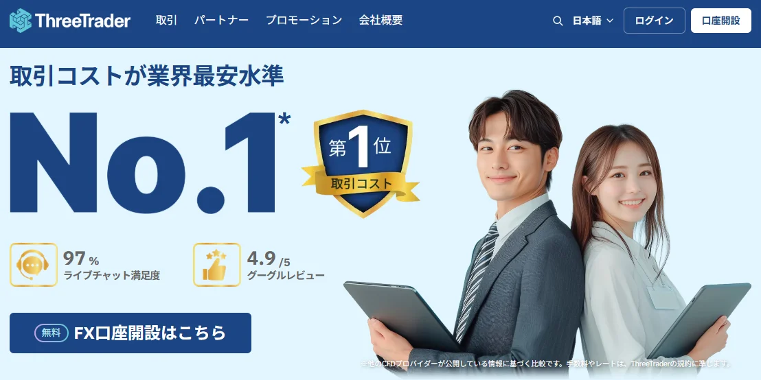 おすすめの海外FX業者ThreeTraderの公式サイト