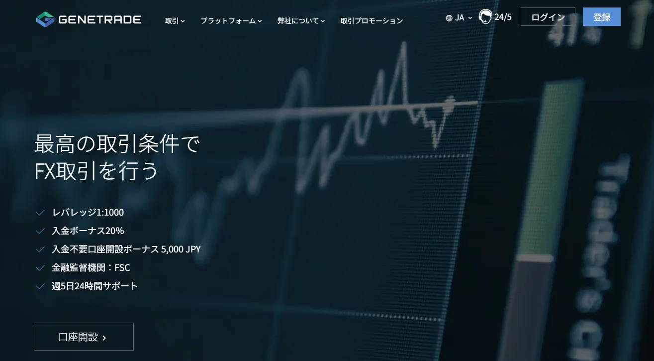 おすすめの海外FX業者GeneTradeの公式サイト